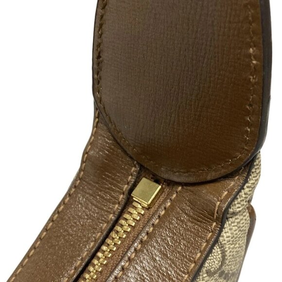 Auth GUCCI GG Half Moon Shape Mini Bag 726843 Beige Dark Brown PVC Leather - Picture 10 of 16